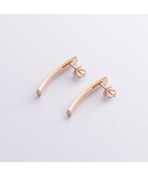 Earrings - studs "Molly" in yellow gold s08552 Onyx