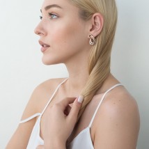 Gold earrings s04661 Onyx