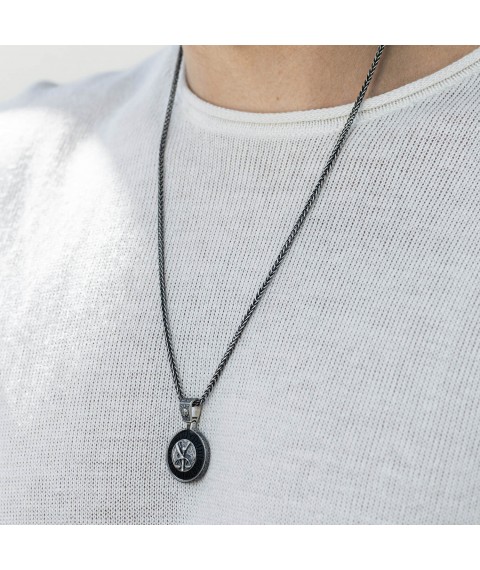 Silver pendant "Zodiac sign Libra" with ebony 1041teresi Onyx