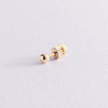 Gold single earring "Ball" s07716 Onyx