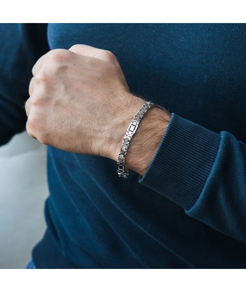 Men's silver bracelet (Euro Versace 1.0 cm) ro217012 Onix 19