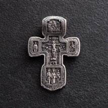 Серебряный православный крест "Распятие Христово. Икона Божией Матери "Толгская" 133006 Онікс