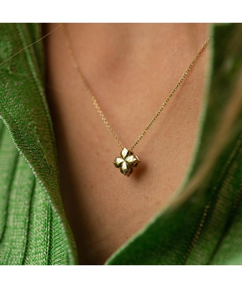 Necklace "Clover" in yellow gold 735183100 Onix 45
