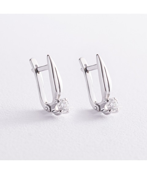 Earrings in white gold with diamonds 502390 Onyx