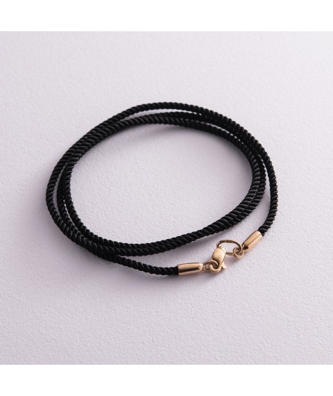 Silk cord with gold clasp (2 mm) count02038 Onix 45