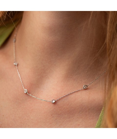 Серебряное колье с фианитами 908-01593 Онікс  42