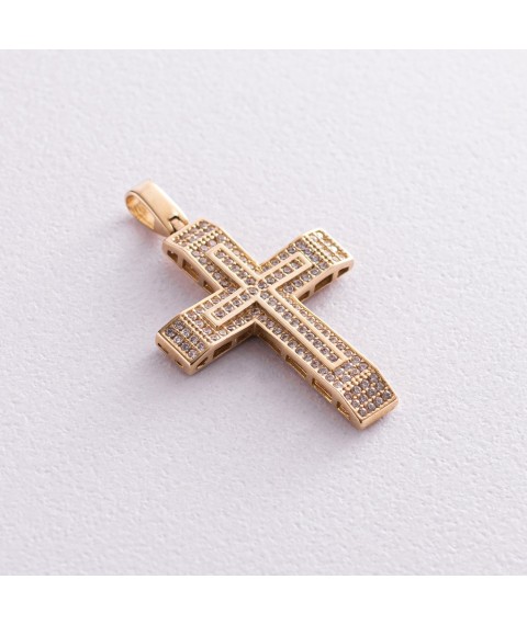 Gold cross with cubic zirconia p02259 Onyx