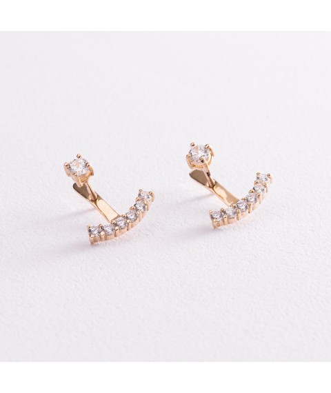 Earrings - jackets in yellow gold (cubic zirconia) s07768 Onyx