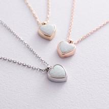 Necklace "Heart" with opal (yellow gold) coll02412 Onyx