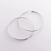Серьги - кольца в серебре (6.0 см) 122886 Онікс