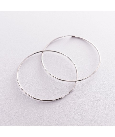 Серьги - кольца в серебре (6.0 см) 122886 Онікс