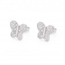Срібні сережки-пусети "Метелики" з фіанітами 121675 Онікс