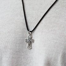 Silver cross "Crucifixion. Save and Preserve" (in Ukrainian) kdu-23 Onix