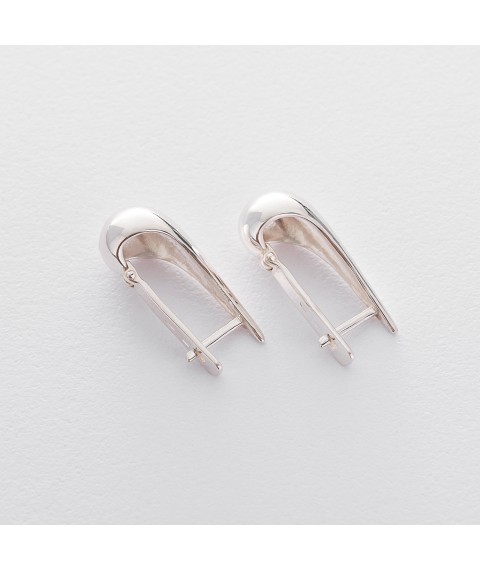 Сережки "Маленькі крапельки" у сріблі (2.6 см) 122497 Онікс