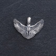 Silver pendant "Owl" 7039 Onyx