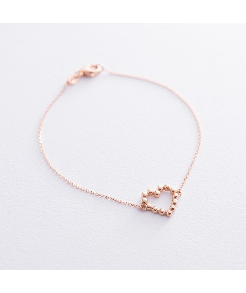 Gold bracelet "Love Heart" b04464 Onix 15.5
