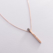 Gold necklace "Match" (cubic zirconia) count01474 Onix 48