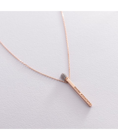 Gold necklace "Match" (cubic zirconia) count01474 Onix 48