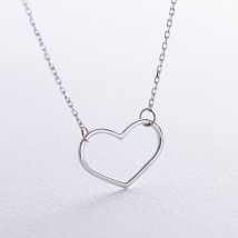 Necklace "Heart" in white gold coll02472 Onix 47