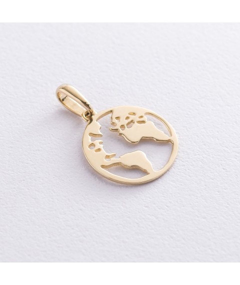Pendant "Planet Earth" in yellow gold p03449 Onyx