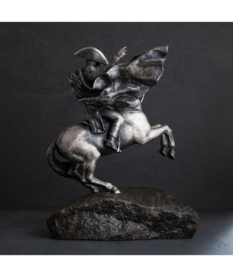 Срібна фігура "Наполеон на коні" ручної роботи 23099d Онікс