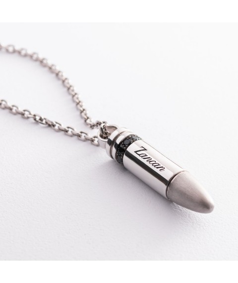Men's silver necklace "Bullet" Zancan EXC453 50