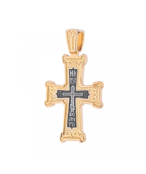 Серебряный крестик с позолотой «Голгофа» 131794 Онікс