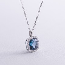 Gold necklace (London Blue topaz, diamonds) flask0121sm Onyx 46