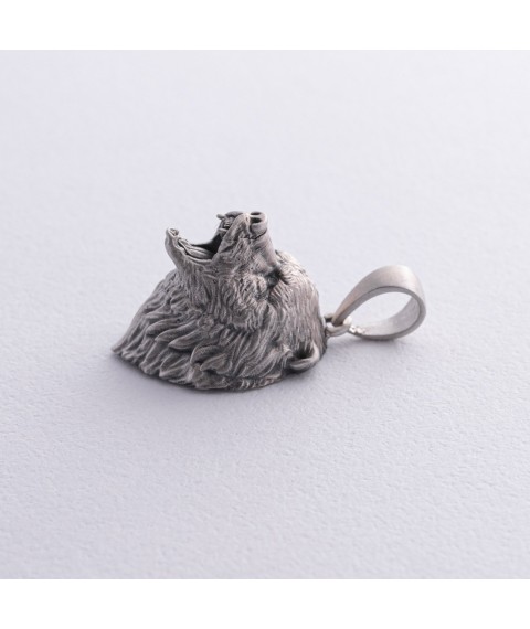 Silver pendant "Bear" 1234 Onyx
