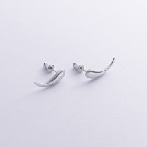 Silver earrings - studs "Moment" 122888 Onyx