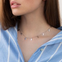 Silver necklace "Cross" (9 pcs) 181034 Onix 40