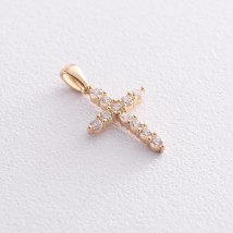 Gold cross with white cubic zirconia p03566 Onyx