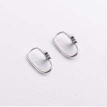 Сережки "Конюшина" з оніксом (біле золото) с09390 Онікс