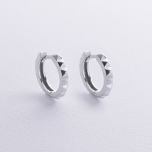 Сережки - кільця "Mona" у сріблі 7183 Онікс