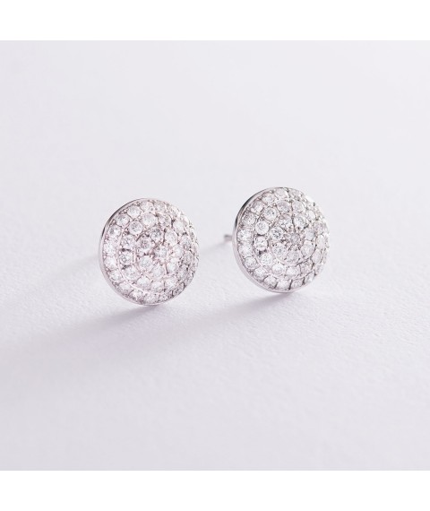 Gold earrings - studs with diamonds s401 Onyx