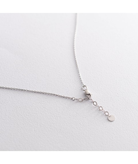 Necklace "Hearts" in white gold kol01450 Onix 45