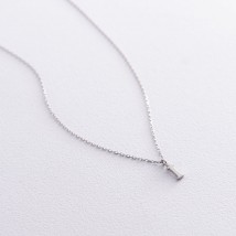 Серебряное колье "І" 18621б Онікс  45
