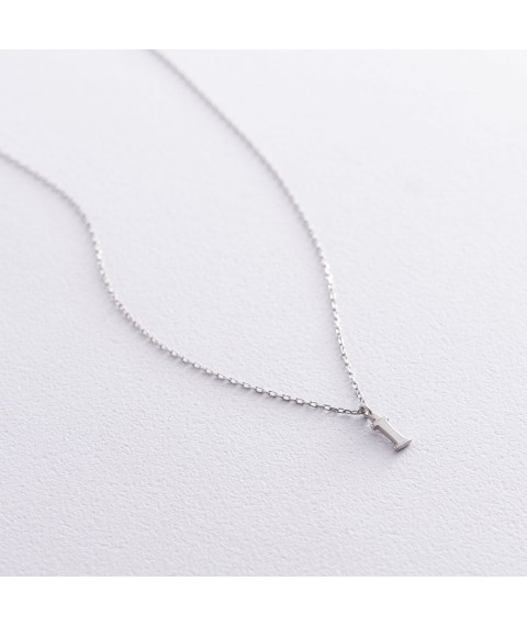 Серебряное колье "І" 18621б Онікс  45