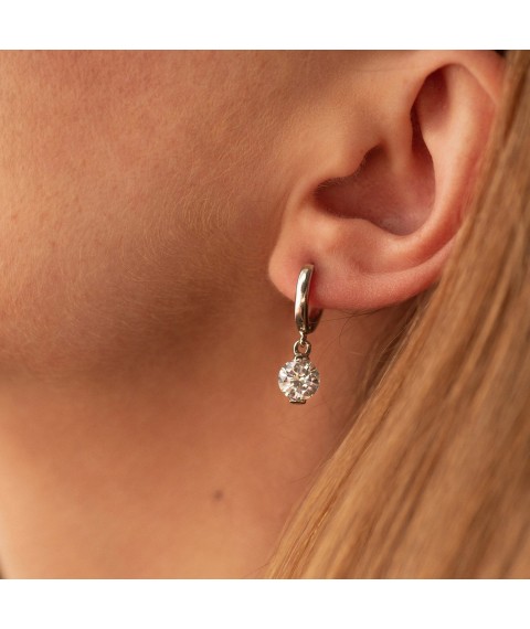 Silver earrings with cubic zirconia 121227 Onyx