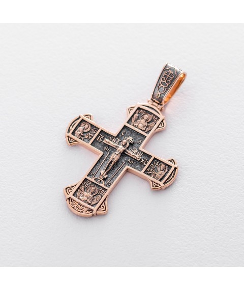 Золотий православний хрест "Розп'яття" п02416 Онікс