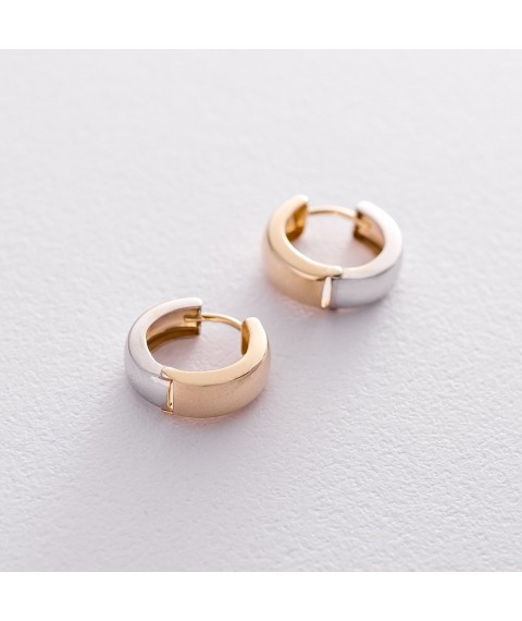 Gold earrings - rings without stones s05275 Onyx