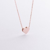 Necklace "Heart" in red gold kol02521 Onix 45