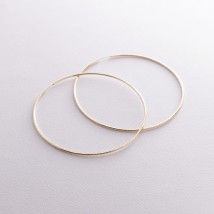 Серьги - кольца в желтом золоте (7.3 см) с08600 Онікс