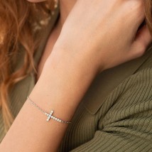Gold bracelet "Cross" with diamonds bb0033cha Onyx 15