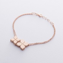 Gold bracelet "Two clovers" b04279 Onyx 20