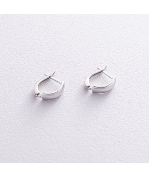 Children's earrings in white gold s08422 Onyx