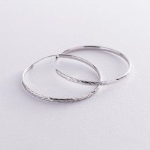 Серьги - кольца в серебре (4.9 см) 122951 Онікс