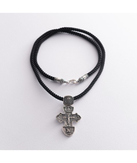 Silver Orthodox cross (blackening) 132735 Onyx