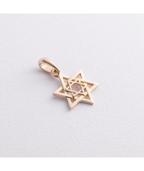 Gold pendant "Star of David" p03295 Onyx