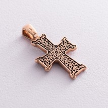 Золотой православный крест "Голгофа" п02655 Онікс